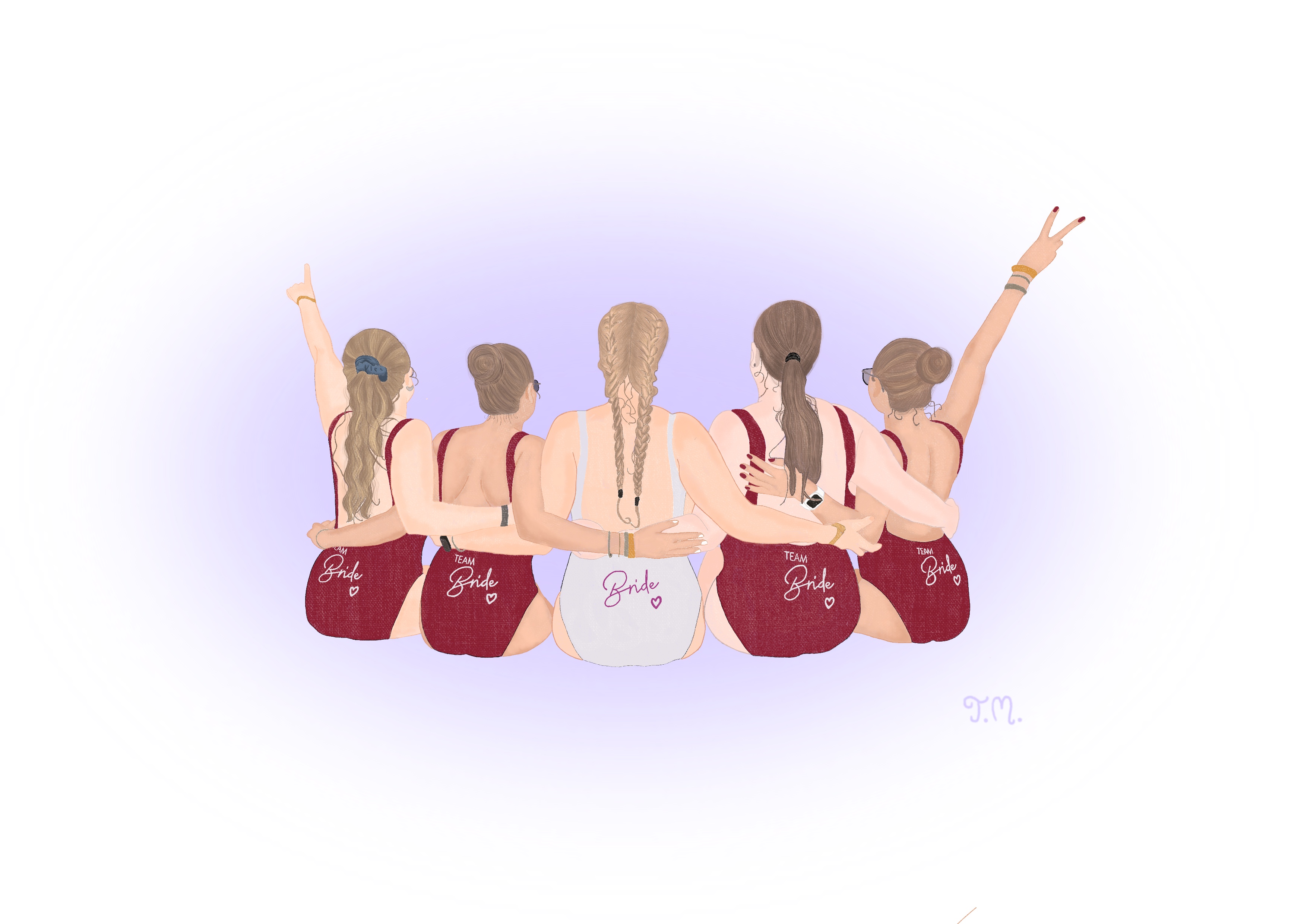 Retrato digital personalizado de amigos